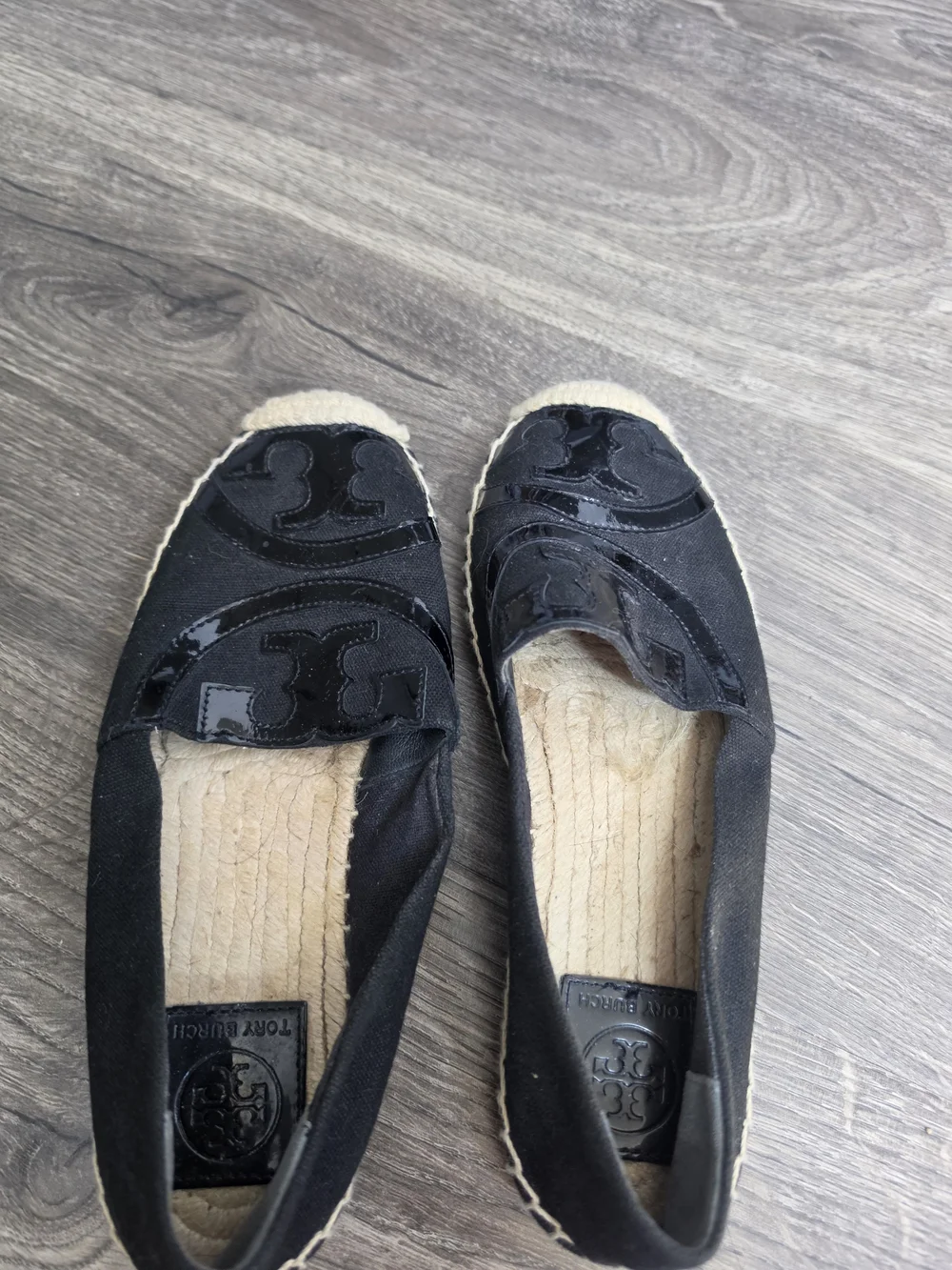 Tory Burch Black Espadrille Slip-On Shoes